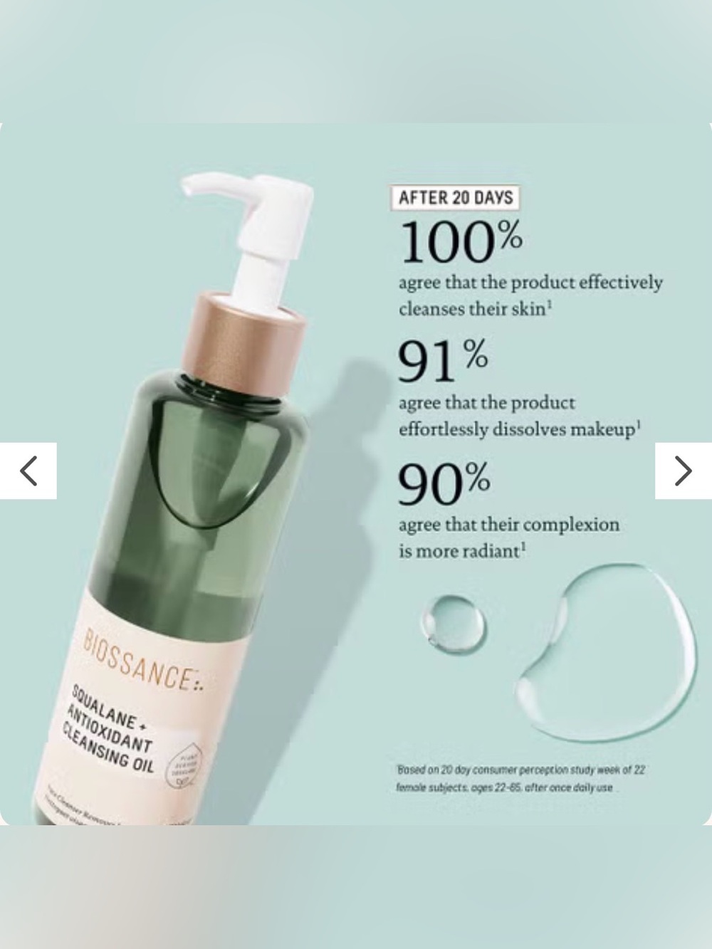 BIOSSANCE Squalane + Antioxidant Cleaning Oil - Picture 2 of 8